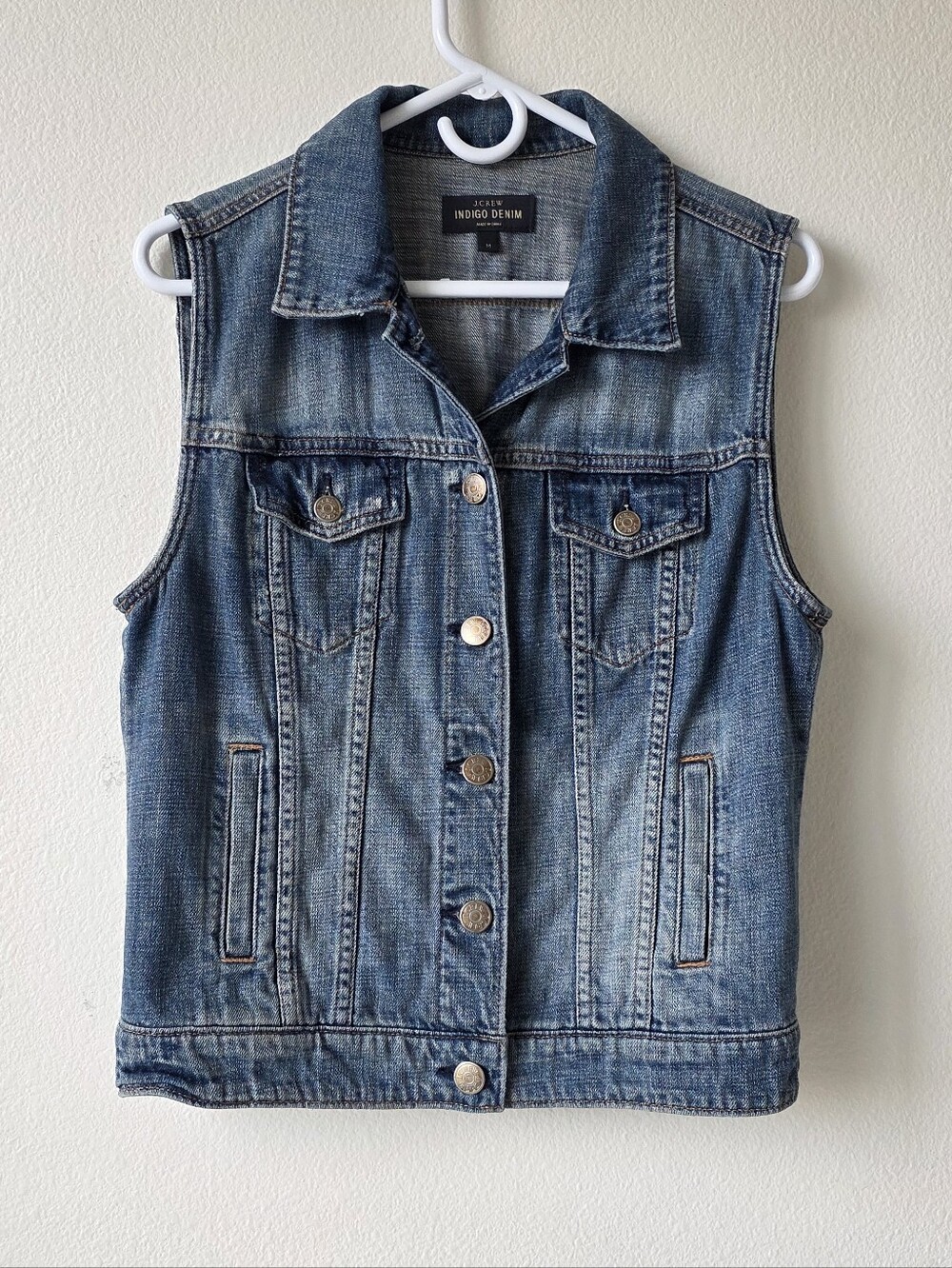 J.Crew Indigo Denim Women’s Medium Wash Jean Vest